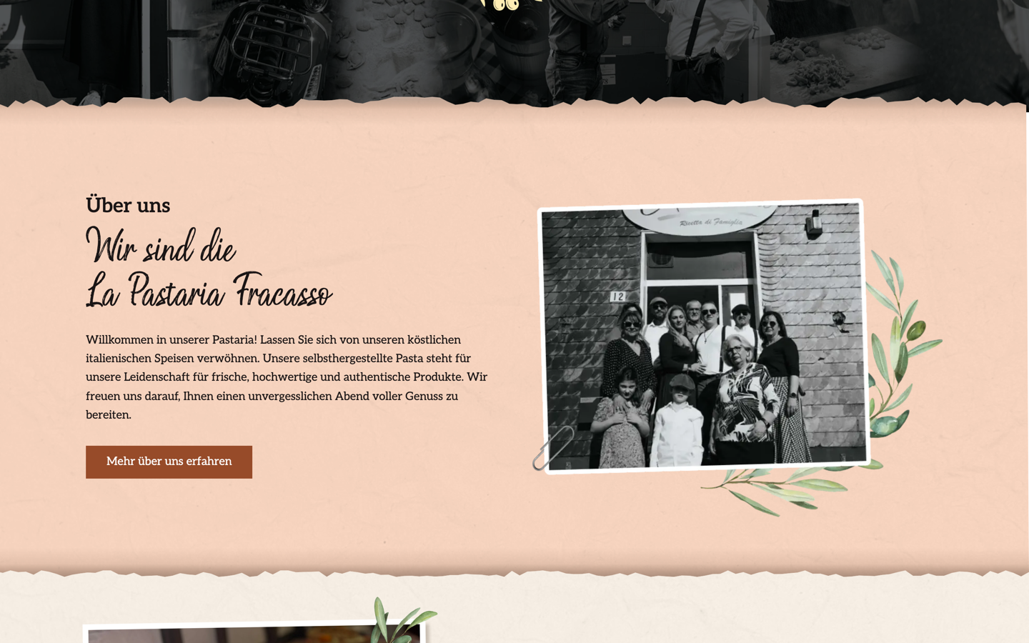 La Pastaria Fracasso Webseite